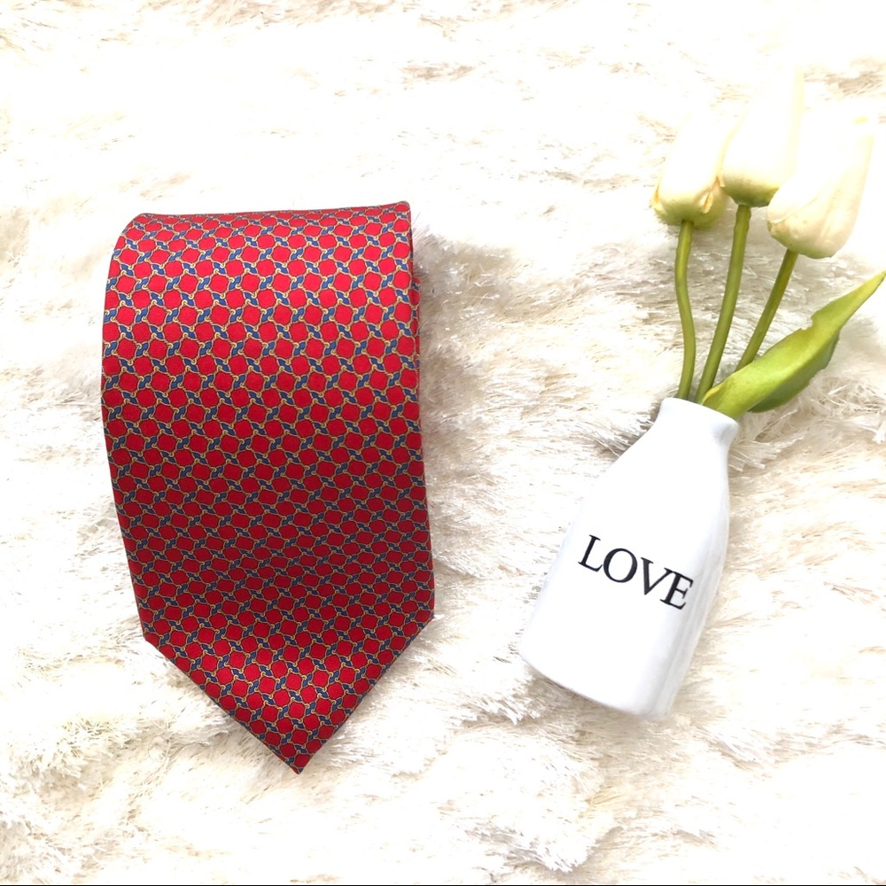 3/$30 Metropolitan View Red Silk Neck Tie
